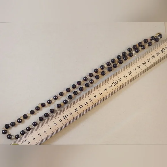 Vintage Garnet Beaded Necklace - 585 (14k) Lock - Picture 13 of 16